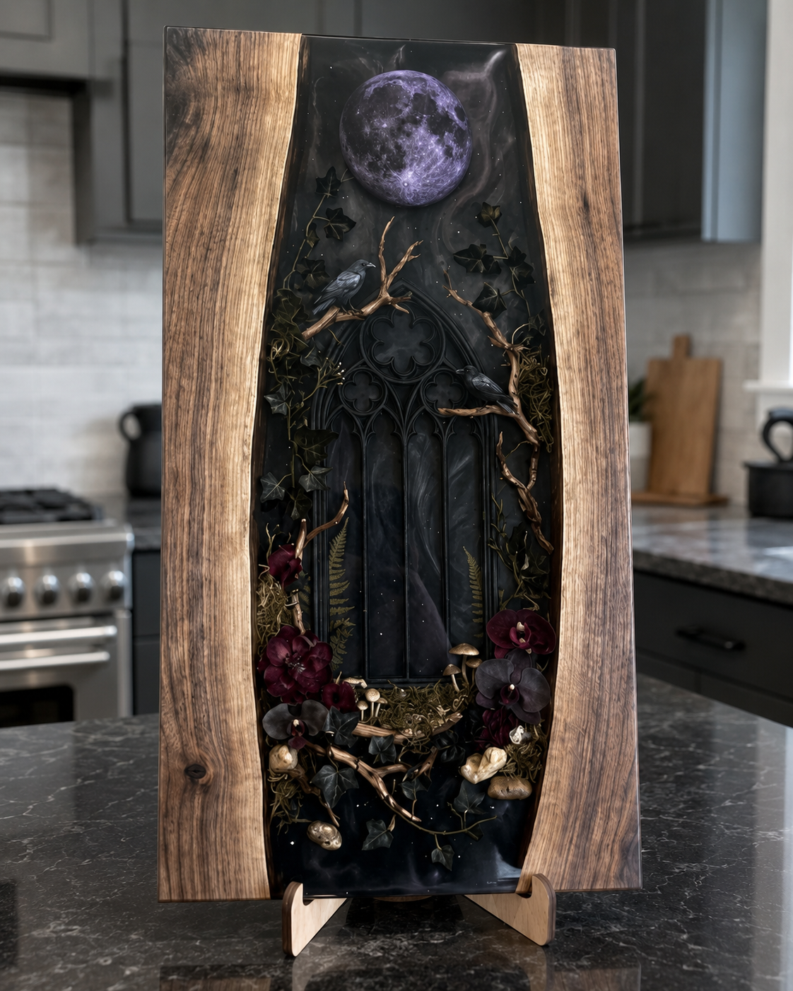 Handcrafted Gothic Resin Cutting Board
