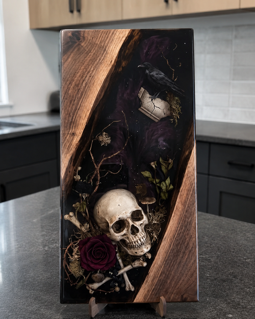 Handcrafted Gothic Resin Cutting Board