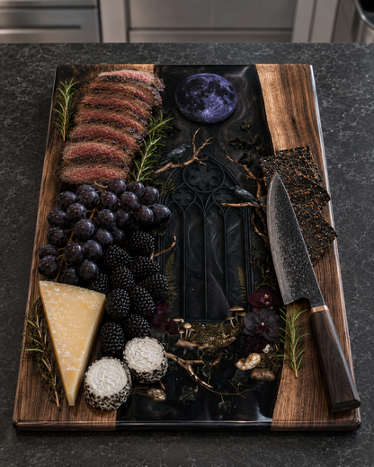Handcrafted Gothic Resin Cutting Board